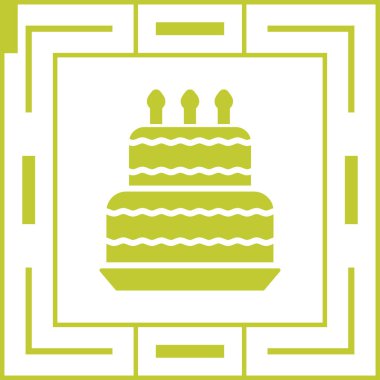 Doğum günü pastası simgesi, basit vektör illüstrasyonu 