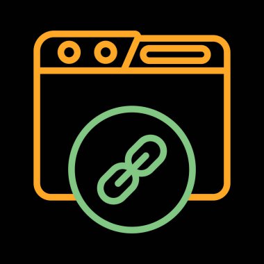 Hiper bağlantı zinciri sembolü. Vektör illüstrasyonu