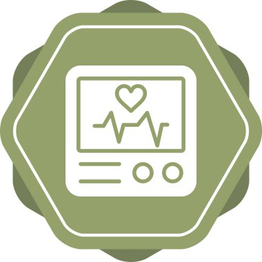 Kalp Atışı İzleyici web simgesi, basit vektör illüstrasyonu 