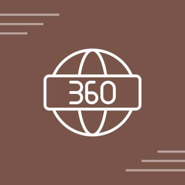 360 Derece sembolü, ağ simgesi, vektör illüstrasyonu 