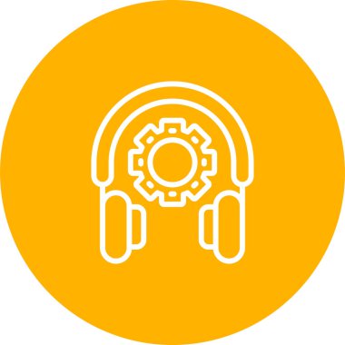 kulaklık web simgesi, vektör çizim 