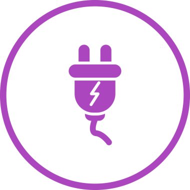 Güç Kablosu web simgesi, basit vektör illüstrasyonu 