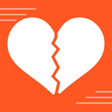 Kırık kalp ağı simgesi, vektör illüstrasyonu