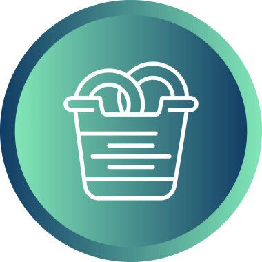 Soğan halkaları yiyecek simgesi, vektör illüstrasyonu