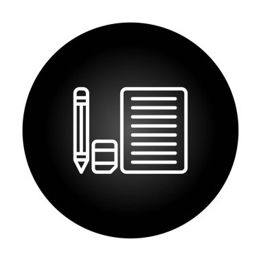 Kağıt ve kalem ağı vektör illüstrasyonlu silgi