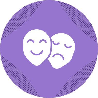 Tiyatro maskeleri kutsal kişilerin resmi, vektör çizim