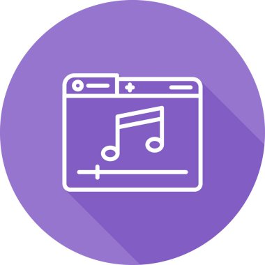 müzik çalar simgesi, vektör illüstrasyonu 