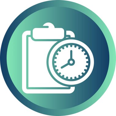 Saat simgesine sahip pano, zaman yönetimi işareti, vektör illüstrasyonu  