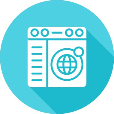 Online Dünya simgesi, vektör illüstrasyon 