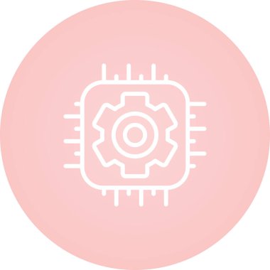 İşlemci Web simgesi vektör illüstrasyonu 