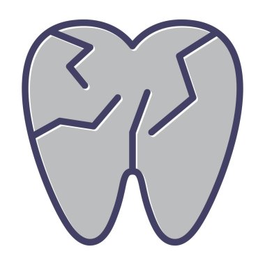 Çatlamış Diş, Diş Logosu şablonu, vektör çizimi 