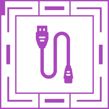 yazıcı kablo simgesi web basit illüstrasyon