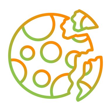  Yok edilen gezegen web simgesi vektör çizimi 