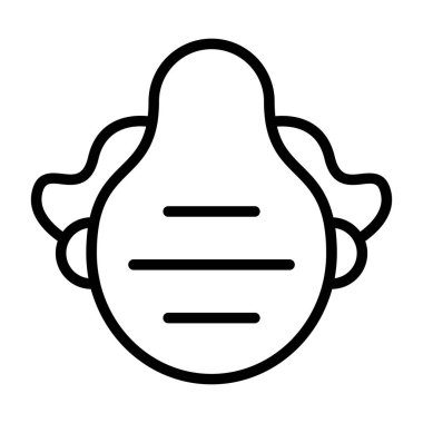 Toz maskesi simgesinin web illüstrasyonu