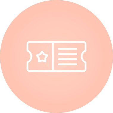 Bilet web simgesi, basit vektör illüstrasyonu