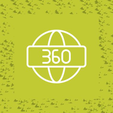 360 Derece sembolü, ağ simgesi, vektör illüstrasyonu 