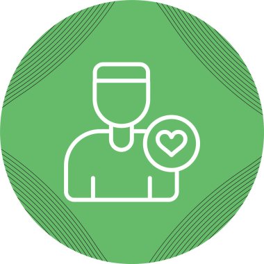 Basit düz kalp vektör simgesi