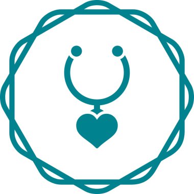  Kalp şekilli madalyon vektör çizimi 