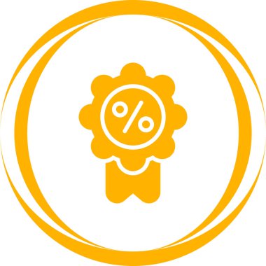 Rozet yüzde web simgesi, basit vektör illüstrasyonu