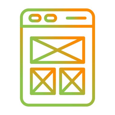 Web sitesi tel kafes. Açılış sayfası satırı simgesi. Web sayfası kullanıcı arabirimini tarayıcı penceresinde