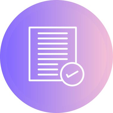 Kontrol edildi. Web simgesi basit illüstrasyon