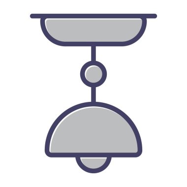 tavan lambası simgesi, vektör illüstrasyonu 