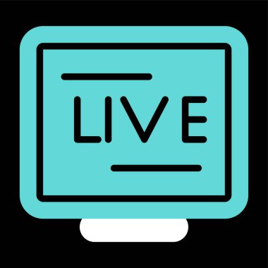 Live Stream modern simgesinin vektör illüstrasyonu