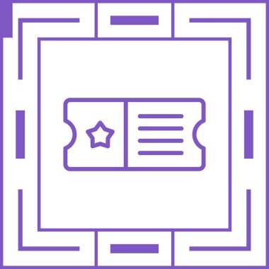 Bilet web simgesi, basit vektör illüstrasyonu