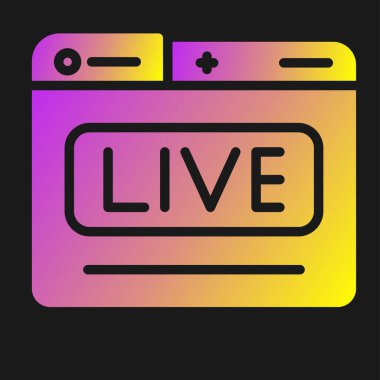 Live Stream modern simgesinin vektör illüstrasyonu