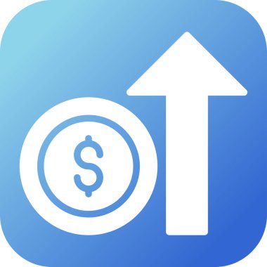 Ok simgesi ve vektör illüstrasyonlu dolar