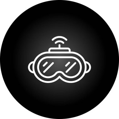 VR gözlük simgesinin vektör illüstrasyonu 