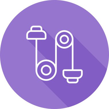 Makara Ağırlığı Simgesi, İp ve Makara Sistemi Simgesi Sanatı İllüstrasyonu