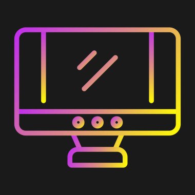 Lcd ekran simgesi, vektör illüstrasyonu basit tasarım