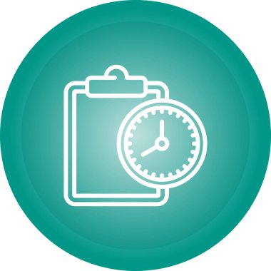 Saat simgesine sahip pano, zaman yönetimi işareti, vektör illüstrasyonu  