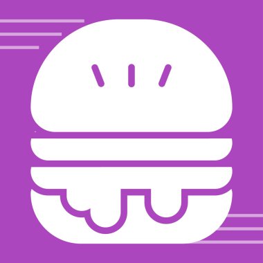 Hamburger. Web simgesi basit illüstrasyon