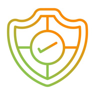 Kalkanın basit vektör simgesi, güvenlik kavramı