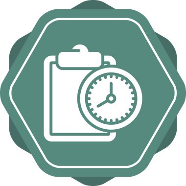 Saat simgesine sahip pano, zaman yönetimi işareti, vektör illüstrasyonu  