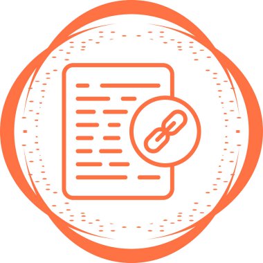 Belge Bağlantı simgesi, vektör illüstrasyonu basit tasarım