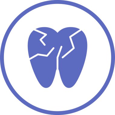 Çatlamış Diş, Diş Logosu şablonu, vektör çizimi 