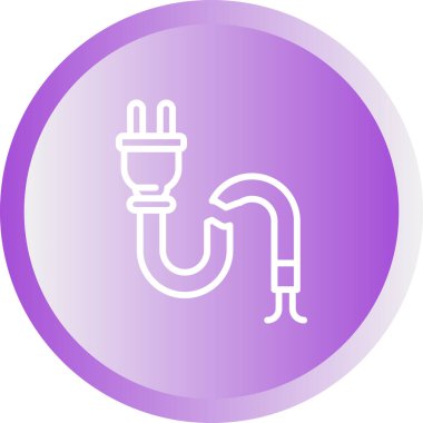 Kırık Kablo ağ simgesi, basit vektör illüstrasyonu