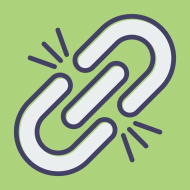 Kırık Bağlantı simgesi, vektör illüstrasyonu basit tasarım