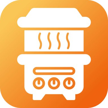 Steamer simgesinin basit vektör illüstrasyonu