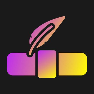 Tüy kalem. Web simgesi basit illüstrasyon