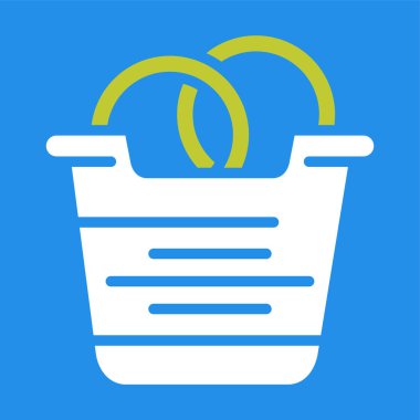 Soğan halkaları yiyecek simgesi, vektör illüstrasyonu