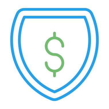 Sigorta simgesi beyaz arka plan üzerinde izole 