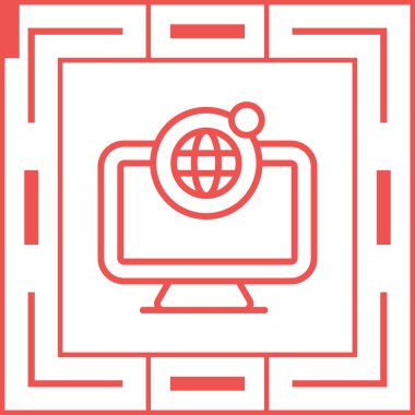 Online Dünya simgesi, vektör illüstrasyon 