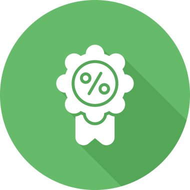 Rozet Yüzdesi simgesi ana hatları vektörü 