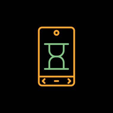 Kum saati sembollü akıllı telefon simgesinin vektör çizimi
