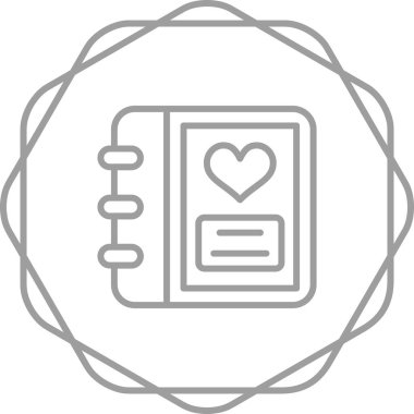 Romantik fotoğraf albümü web simgesi basit illüstrasyon