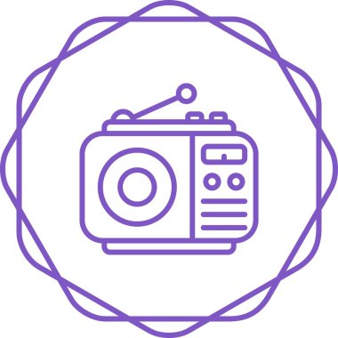 Radyo. Web simgesi vektör illüstrasyonu 